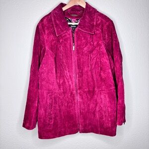 VTG Women’s Burgundy Leather Bomber Jacket 2X